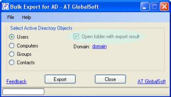 Bulk Export for Active Directory screenshot