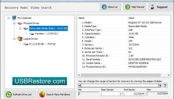 Memory Card Restore Software screenshot
