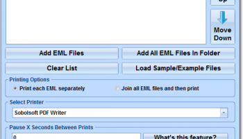 Print Multiple EML Files Software screenshot