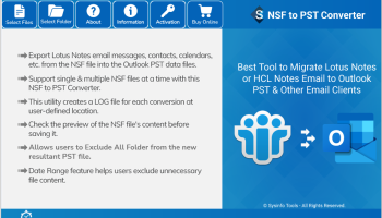 SysInfo NSF to PST Converter screenshot