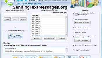 Send Text Message Software screenshot