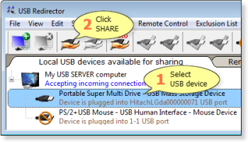 USB Redirector screenshot
