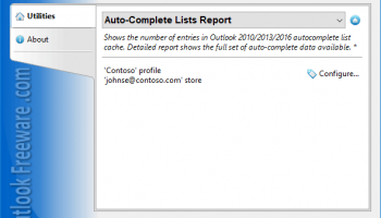 Auto-Complete Lists Report screenshot