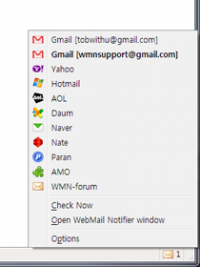 WebMail Notifier screenshot
