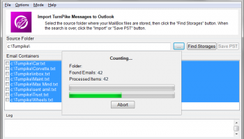 Turnpike to Outlook Transfer screenshot