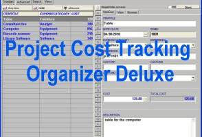 Project Cost Tracking Organizer Deluxe screenshot