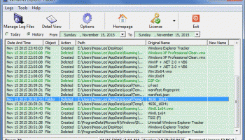 Windows Explorer Tracker screenshot