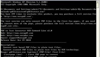PDF to Text OCR Converter Command Line screenshot