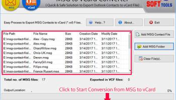 MSG Contacts to VCF Converter screenshot