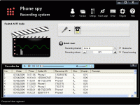Phone spy telephone recording system screenshot