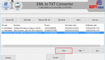 EML to TXT Converter screenshot