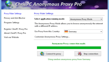 ChrisPC Anonymous Proxy Pro screenshot