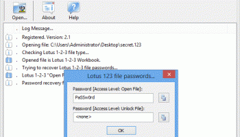 Lotus 1 2 3 Password screenshot