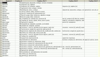 Database Dictionaries English screenshot