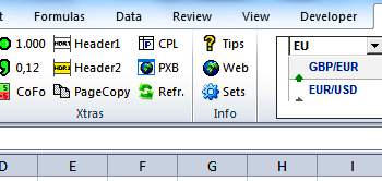 PlusX Excel Add-In screenshot
