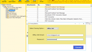 Import PST to Office 365 Webmail screenshot