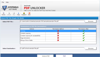 SysTools PDF Unlocker screenshot