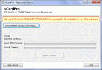Converting vCard to Outlook screenshot
