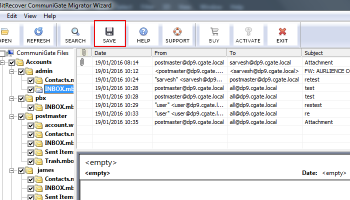 CommuniGate to Outlook Converter screenshot