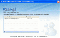 Kernel Hotmail MSN Password Recovery screenshot