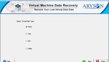 Aryson Virtual Machine Data Recovery screenshot