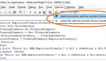 Office Programming Helper Indent VB Code screenshot