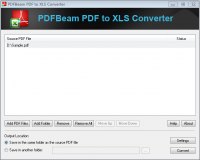 PDFBeam PDF to XLS Converter screenshot