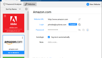 Cyclonis Password Manager screenshot