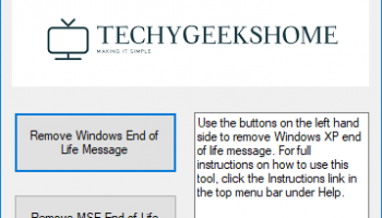 Remove Windows XP End of Life screenshot