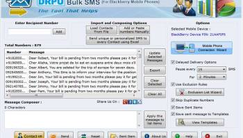 Blackberry Text SMS Software screenshot