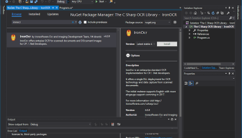 The C# OCR Library screenshot