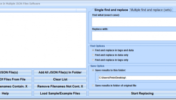 Find and Replace In Multiple JSON Files Software screenshot