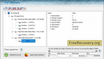 FAT Data Recovery Program screenshot