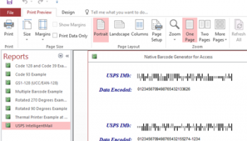 Access USPS Barcode Generator screenshot
