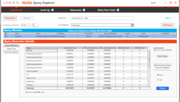 MySQL Query Explorer screenshot