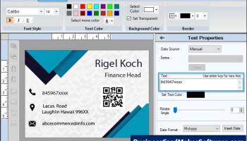 Business Card Maker Application screenshot