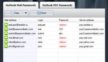 Outlook Password Recovery Lastic screenshot