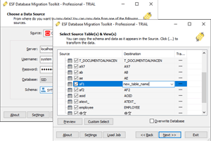ESF Database Migration Toolkit Standard screenshot