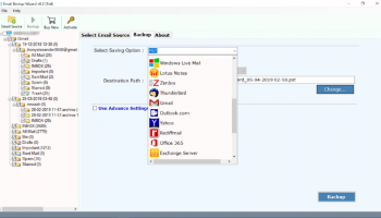 Email Backup Wizard screenshot