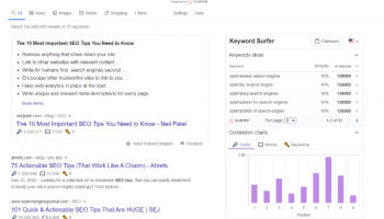 Keyword Surfer screenshot