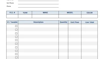 Auto Repair Invoice Template screenshot