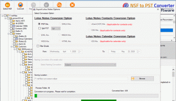 NSF to PST Converter Tool screenshot