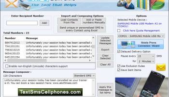 Cell Phone Messaging Software screenshot