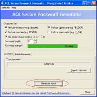 AQL Secure Password Generator screenshot