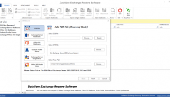 Datavare Exchange Restore Software screenshot