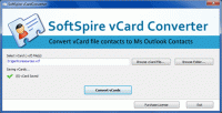Import vCard in Outlook screenshot