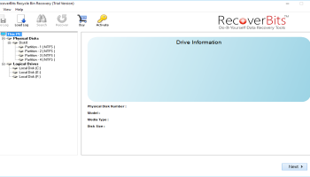 Recycle Bin Recovery Software screenshot