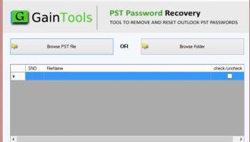 GainTools PST Password Recovery screenshot