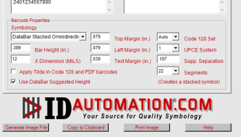 GS1 Databar Barcode Image Generator screenshot