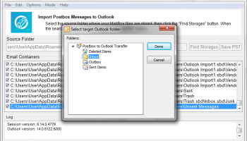 Postbox to Outlook Transfer screenshot